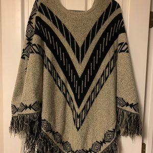 AZTEC SWEATER PONCHO